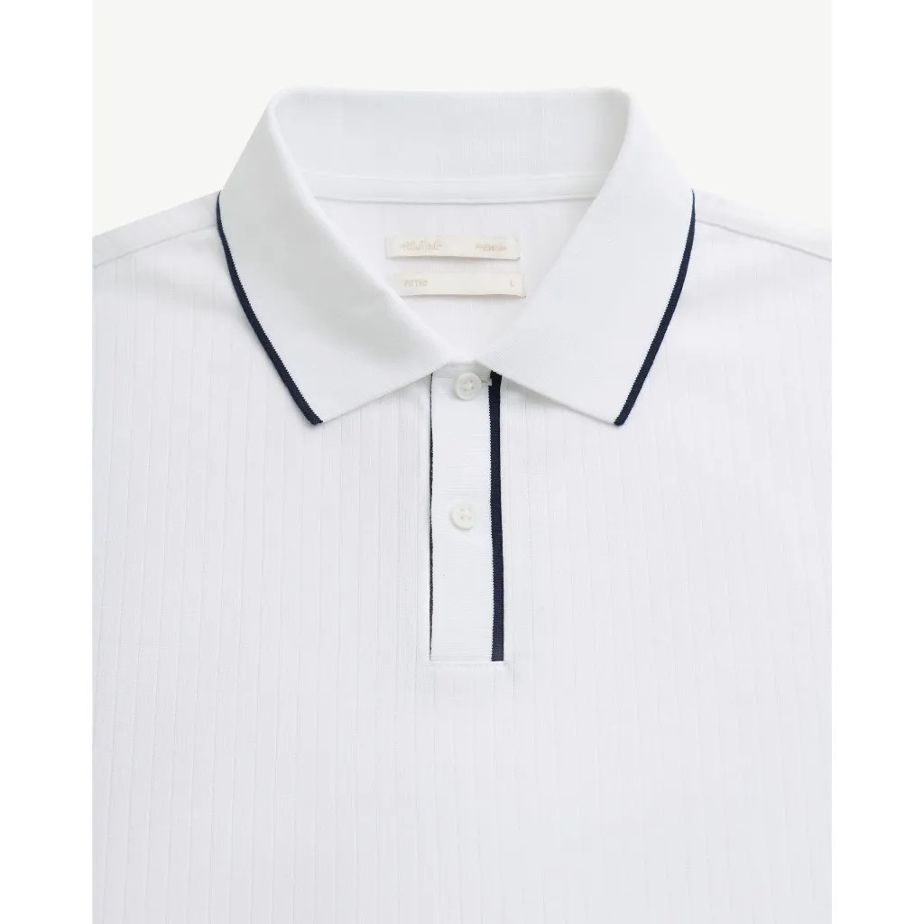 Ảnh Áo Polo Nam Tay Ngắn Vải Cotton Phối Cổ Form Fitted - Routine 10S25POL006 2