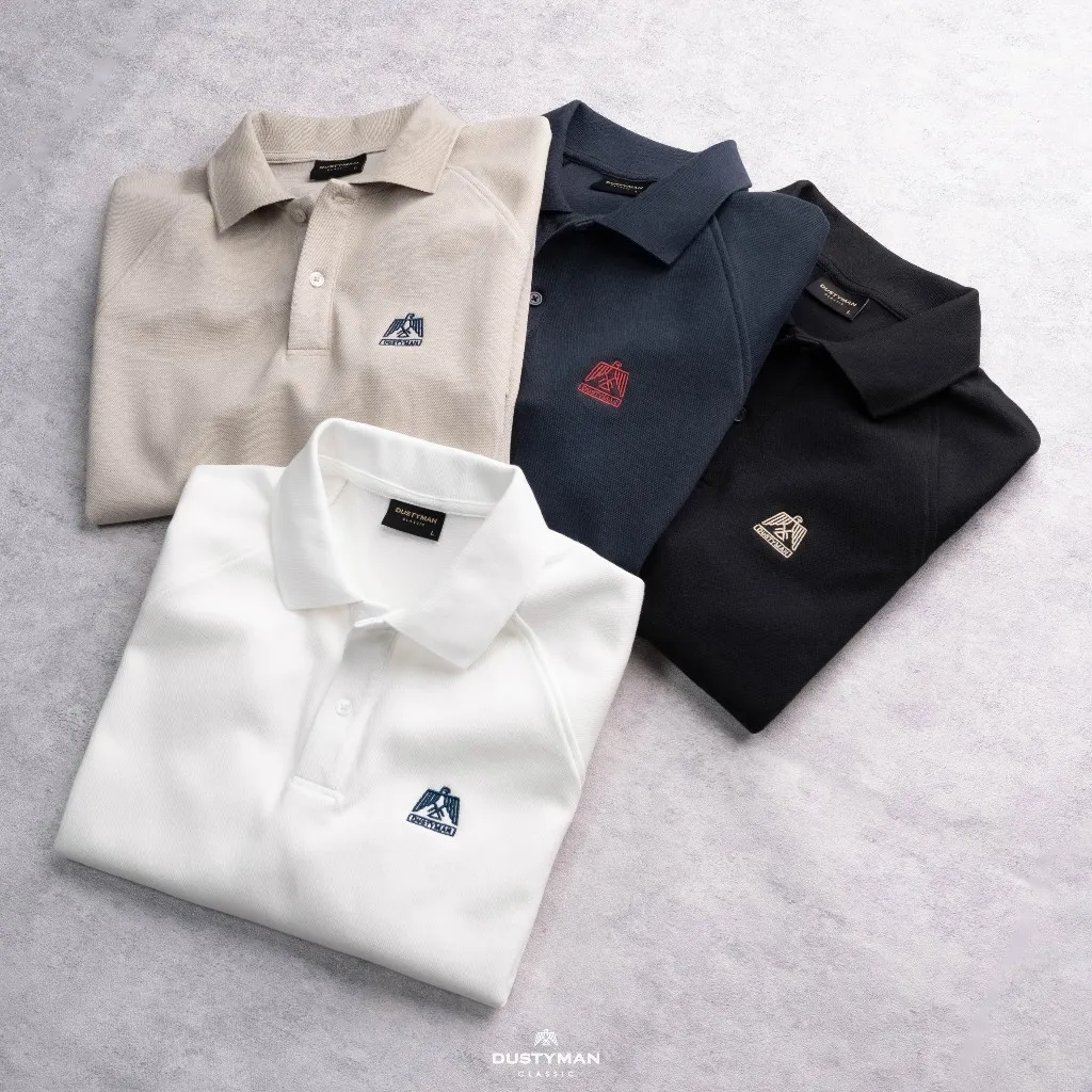 Ảnh Áo Polo Nam Tay Raglan Dustyman, Vải Double Face Thoáng Mát, Chống Nhăn, Mềm Mại, Co Dãn Tốt 1