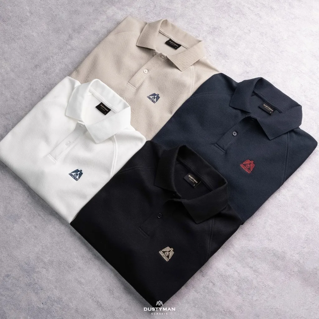 Ảnh Áo Polo Nam Tay Raglan Dustyman, Vải Double Face Thoáng Mát, Chống Nhăn, Mềm Mại, Co Dãn Tốt 3