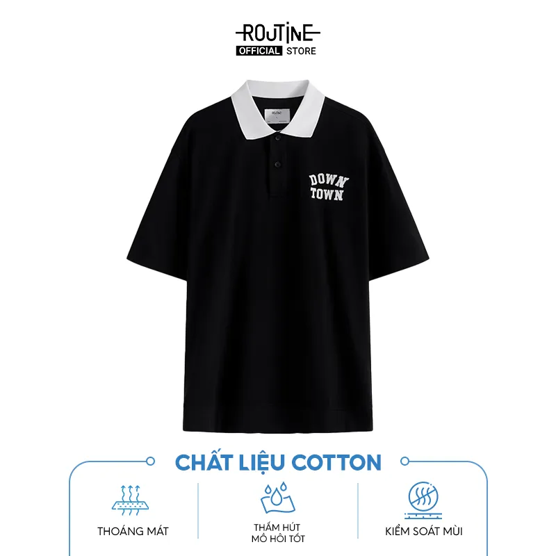 Ảnh Áo Polo Nam Thêu Đắp "Down Town" Form Boxy - Routine 10F23POL012 3