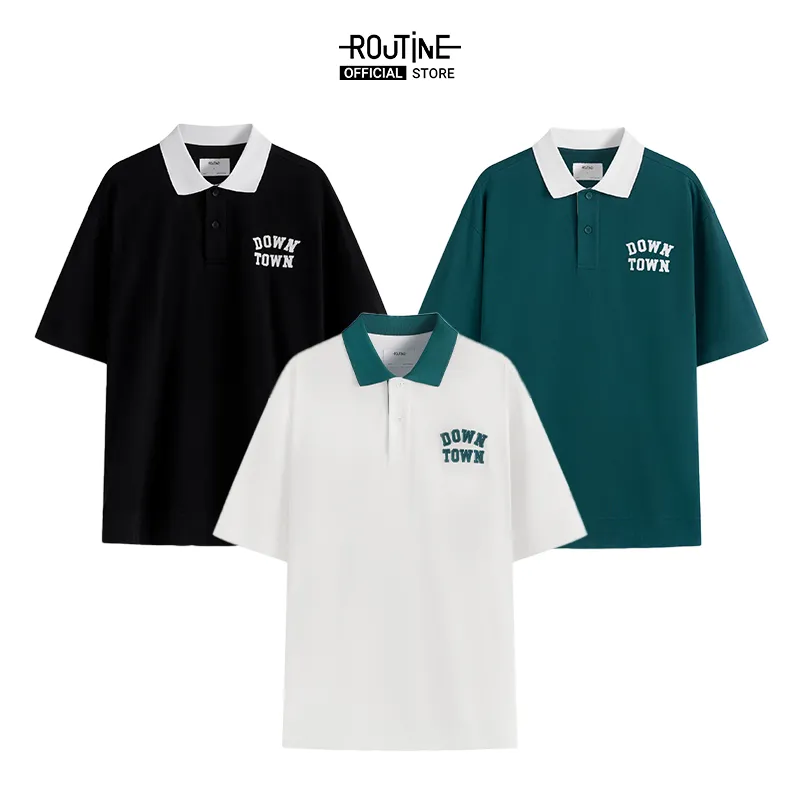 Ảnh Áo Polo Nam Thêu Đắp "Down Town" Form Boxy - Routine 10F23POL012 4