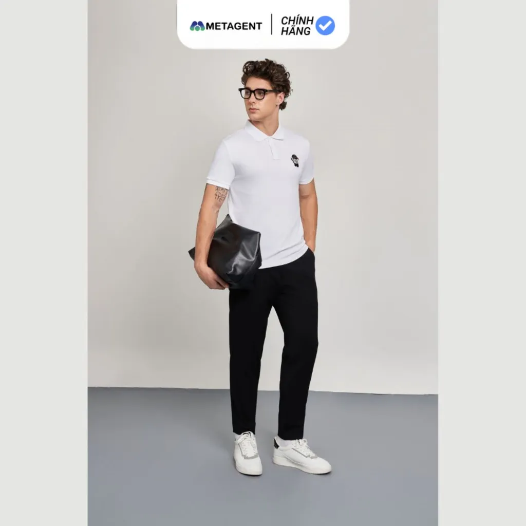 Ảnh Áo Polo nam thêu họa tiết dáng Slim Fit Metagent MS 57E3777 2