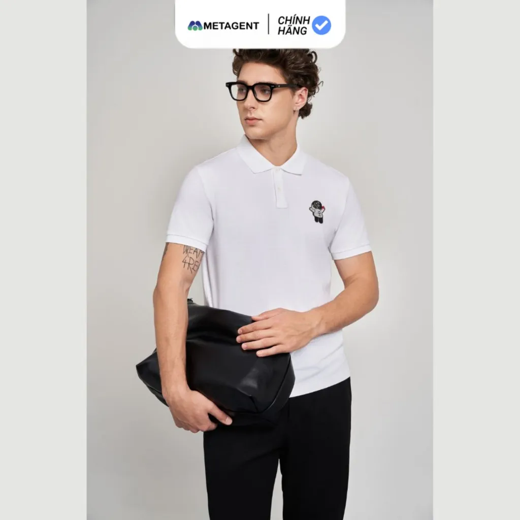 Ảnh Áo Polo nam thêu họa tiết dáng Slim Fit Metagent MS 57E3777 3