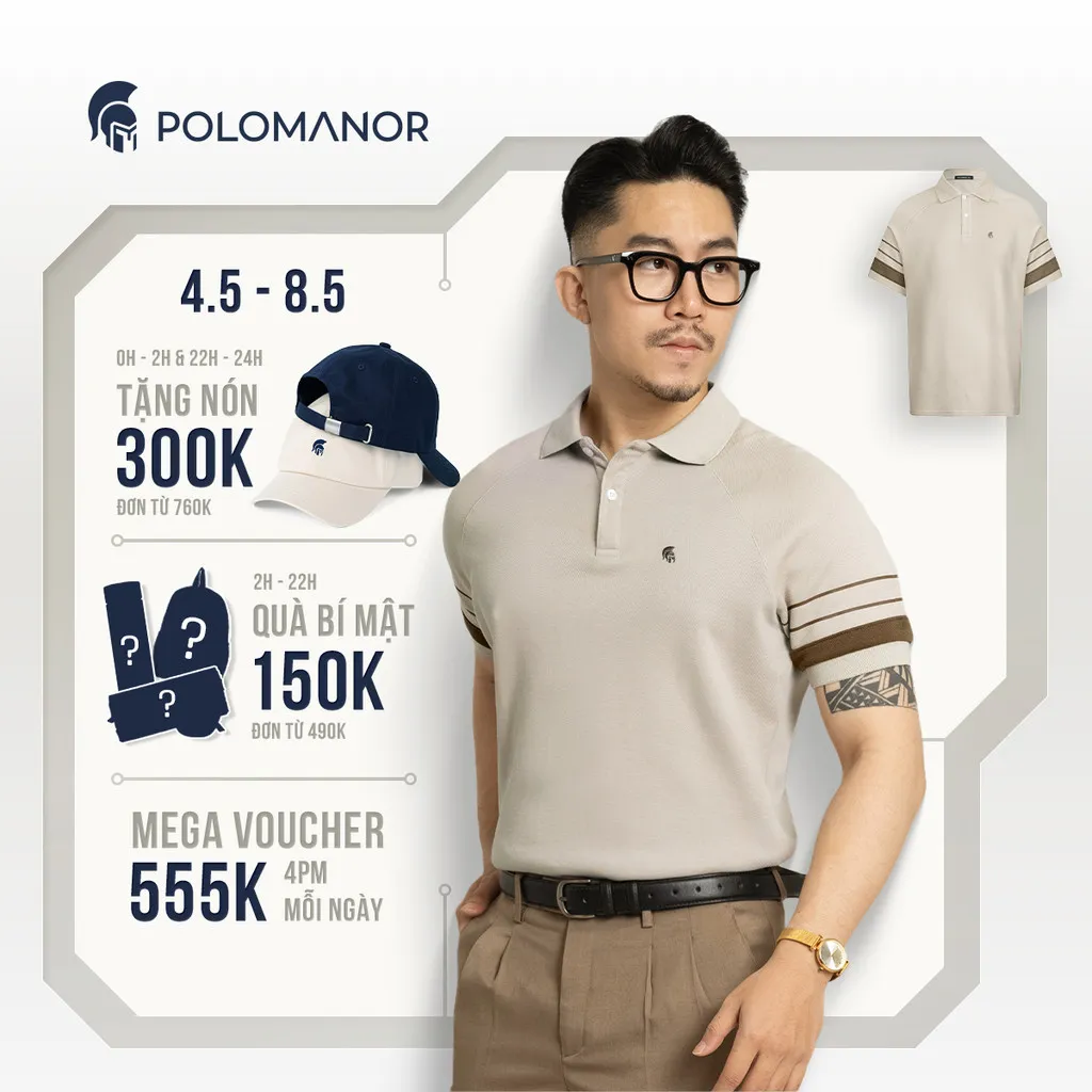 Ảnh Áo polo nam THOMAS vải cá sấu cotton interlock xuất xịn, nam tính thanh lịch sang trọng - POLOMANOR 1