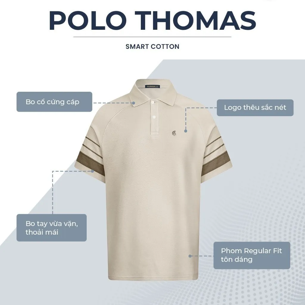 Ảnh Áo polo nam THOMAS vải cá sấu cotton interlock xuất xịn, nam tính thanh lịch sang trọng - POLOMANOR 4