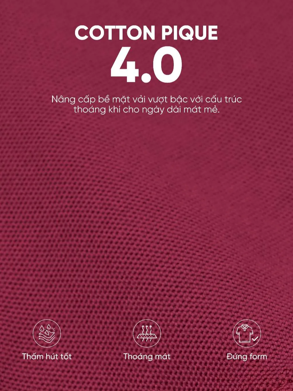 Ảnh Áo polo nam TITANIUM vải cotton pique 4.0 mềm mịn, co dãn tốt, thoáng mát, sang trọng - HUSSIO 3