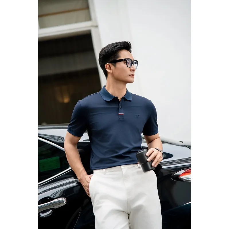 Ảnh Áo polo nam TORANO CANNES POLO trơn logo ngực, Chống Nhăn, Thoáng Khí, Thiết Kế Trẻ Trung GSTP066 2