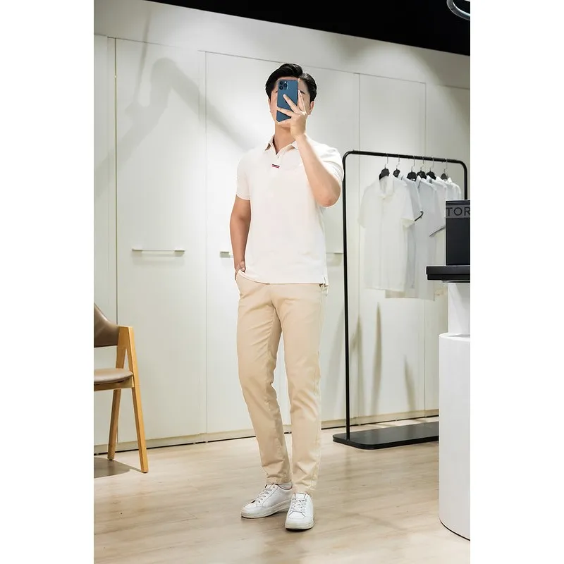 Ảnh Áo polo nam TORANO CANNES POLO trơn logo ngực, Chống Nhăn, Thoáng Khí, Thiết Kế Trẻ Trung GSTP066 3