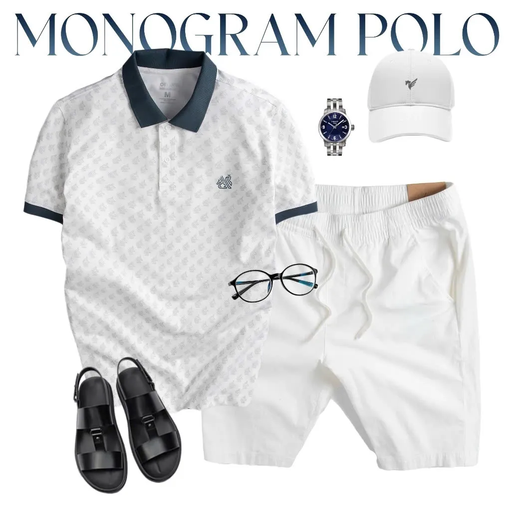 Ảnh Áo polo nam TORANO MONOGRAM POLO in tràn họa tiết, chất thoáng khí, thoải mái, thanh lịch, sang trọng GSTP051 2
