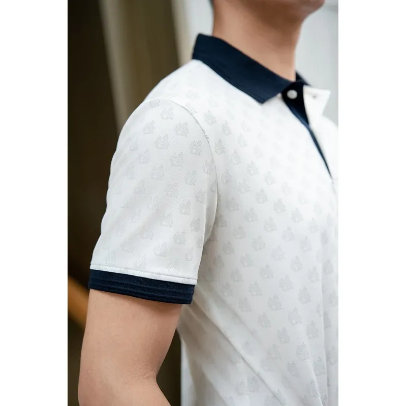 Ảnh Áo polo nam TORANO MONOGRAM POLO in tràn họa tiết, chất thoáng khí, thoải mái, thanh lịch, sang trọng GSTP051 4