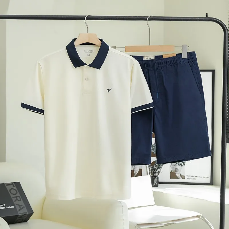 Ảnh Áo polo nam TORANO ngắn tay, thoáng khí, trơn bo kẻ FSTP003 3