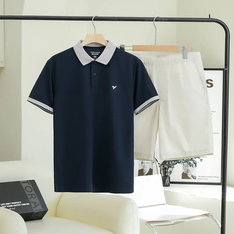 Ảnh Áo polo nam TORANO ngắn tay, thoáng khí, trơn bo kẻ FSTP003 4