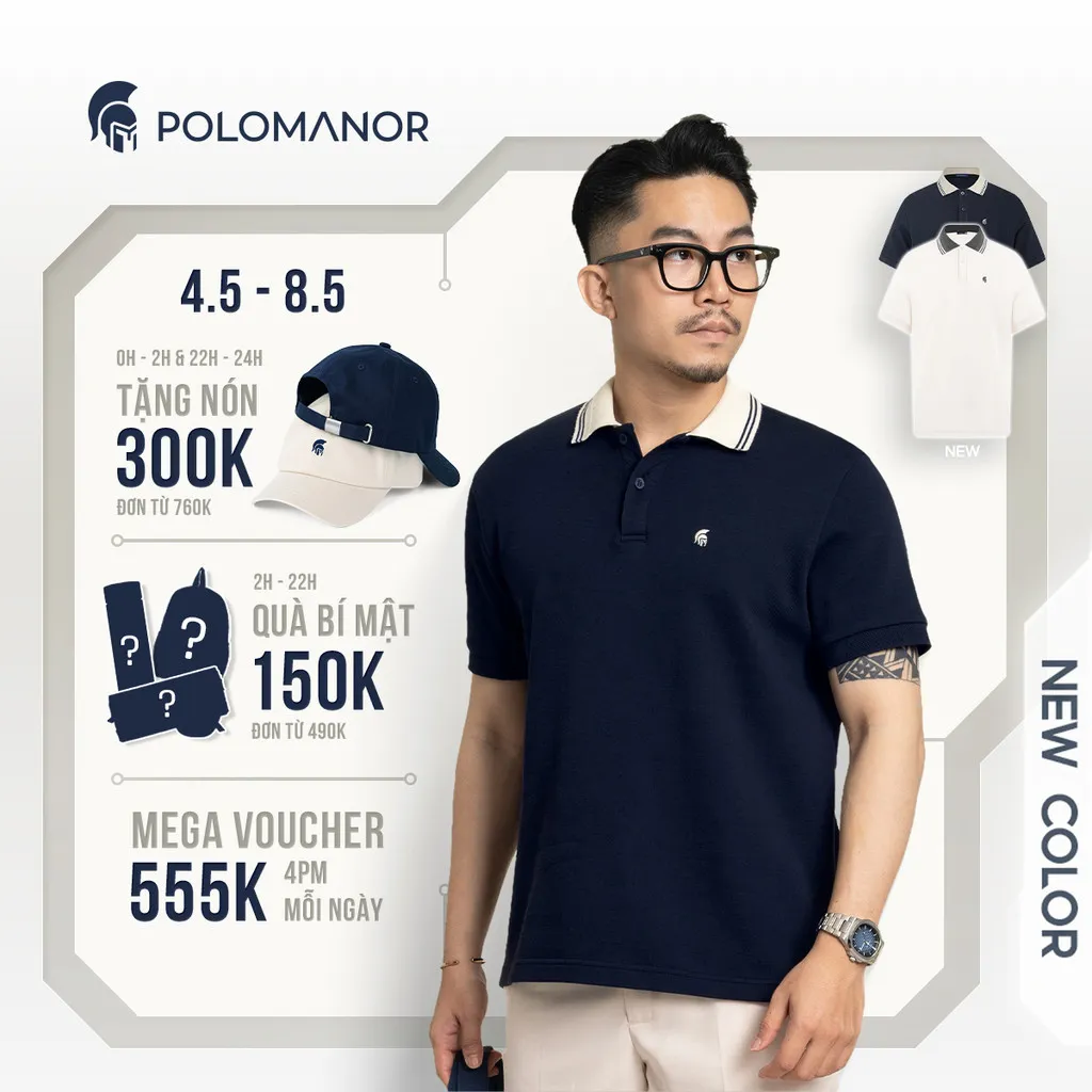 Ảnh Áo polo nam TRAVIS vải cá sấu cotton interlock xuất xịn, nam tính thanh lịch sang trọng - POLOMANOR 1