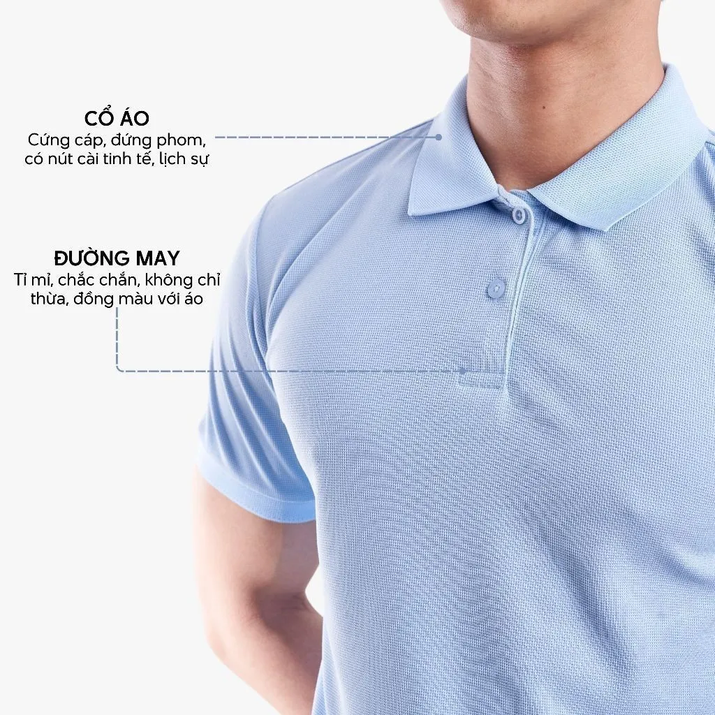 Ảnh Áo polo nam trơn basic 4MEN PO137 vải tổ ong thấm hút mồ hôi, thoáng mát, mềm chống nhăn, co giãn 4