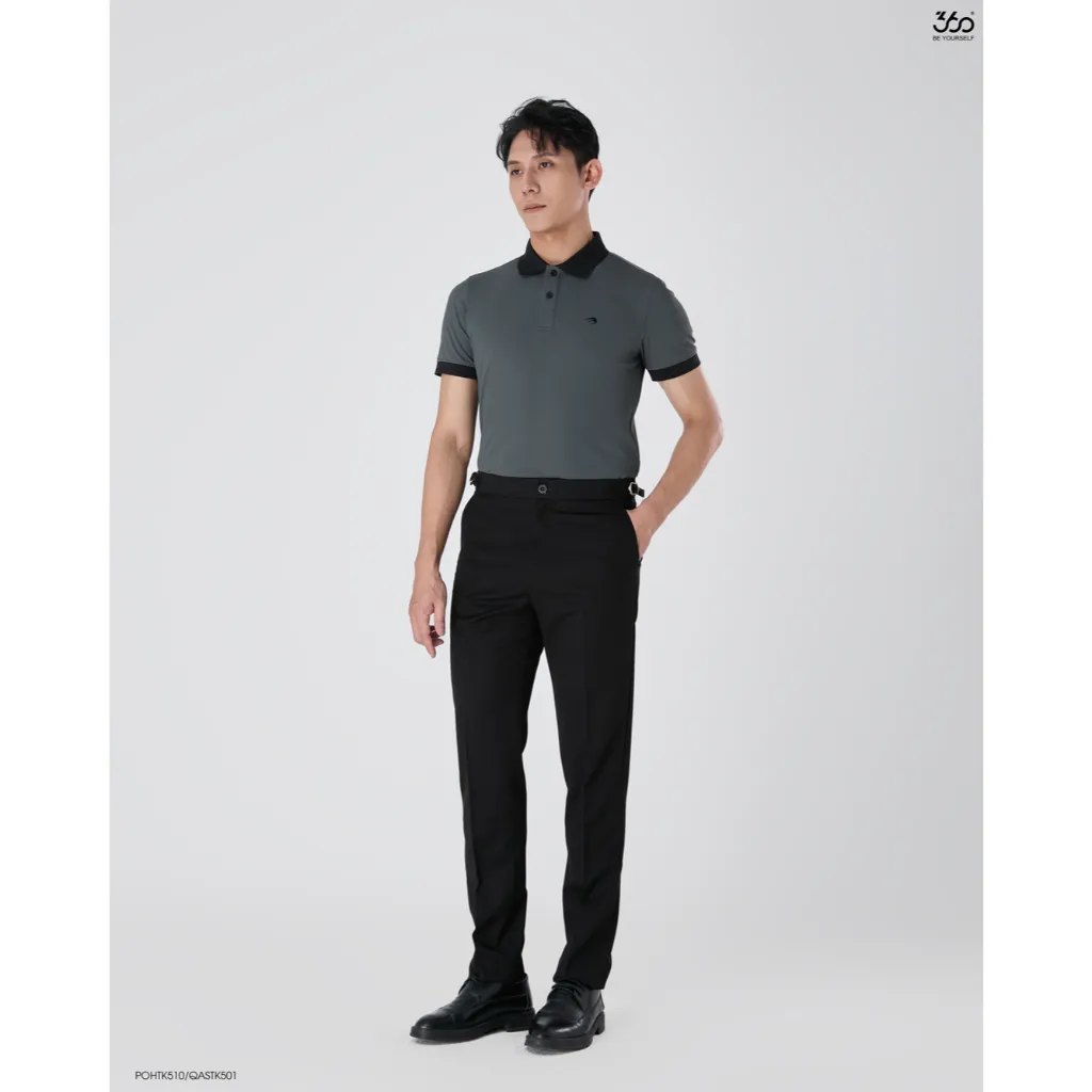 Ảnh Áo polo nam trơn cổ bẻ phối màu trẻ trung năng động thương hiệu 360 Boutique chất liệu cao cấp co giãn - POHTK510 1