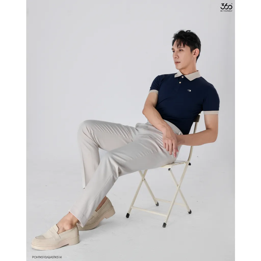 Ảnh Áo polo nam trơn cổ bẻ phối màu trẻ trung năng động thương hiệu 360 Boutique chất liệu cao cấp co giãn - POHTK510 2