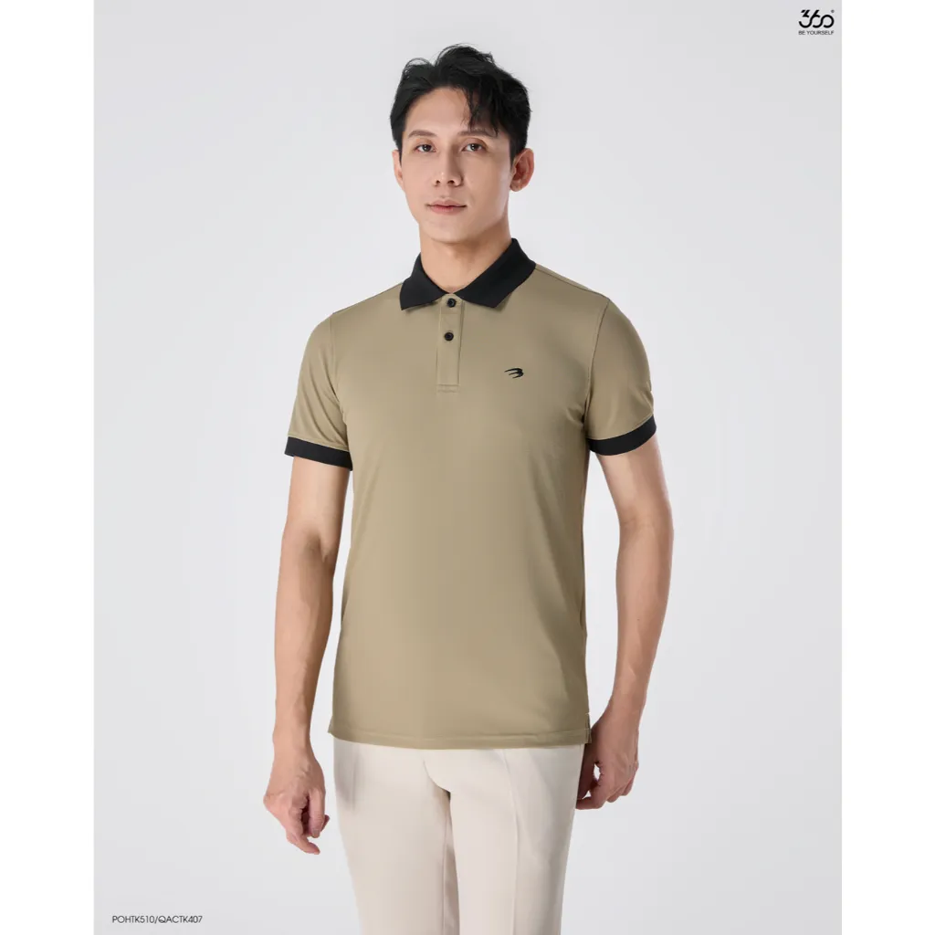 Ảnh Áo polo nam trơn cổ bẻ phối màu trẻ trung năng động thương hiệu 360 Boutique chất liệu cao cấp co giãn - POHTK510 3