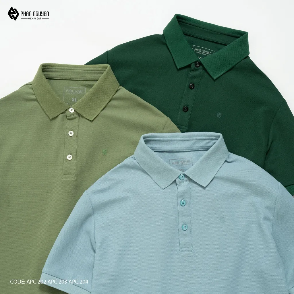 Ảnh Áo polo nam trơn cộc tay cao cấp Phan Nguyễn màu sắc basic, dễ phối, form ôm thoải mái APC.202-204 2