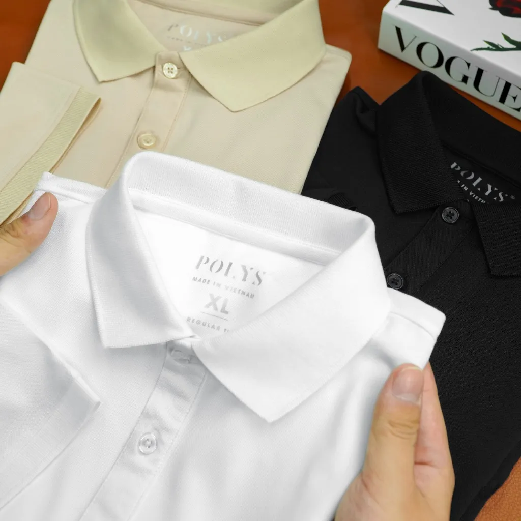 Ảnh Áo Polo Nam Trơn POLYS Fullbox Form Regular, Vải TC Synex Thoáng Khí Co giãn 4 Chiều POLO ELITE 2