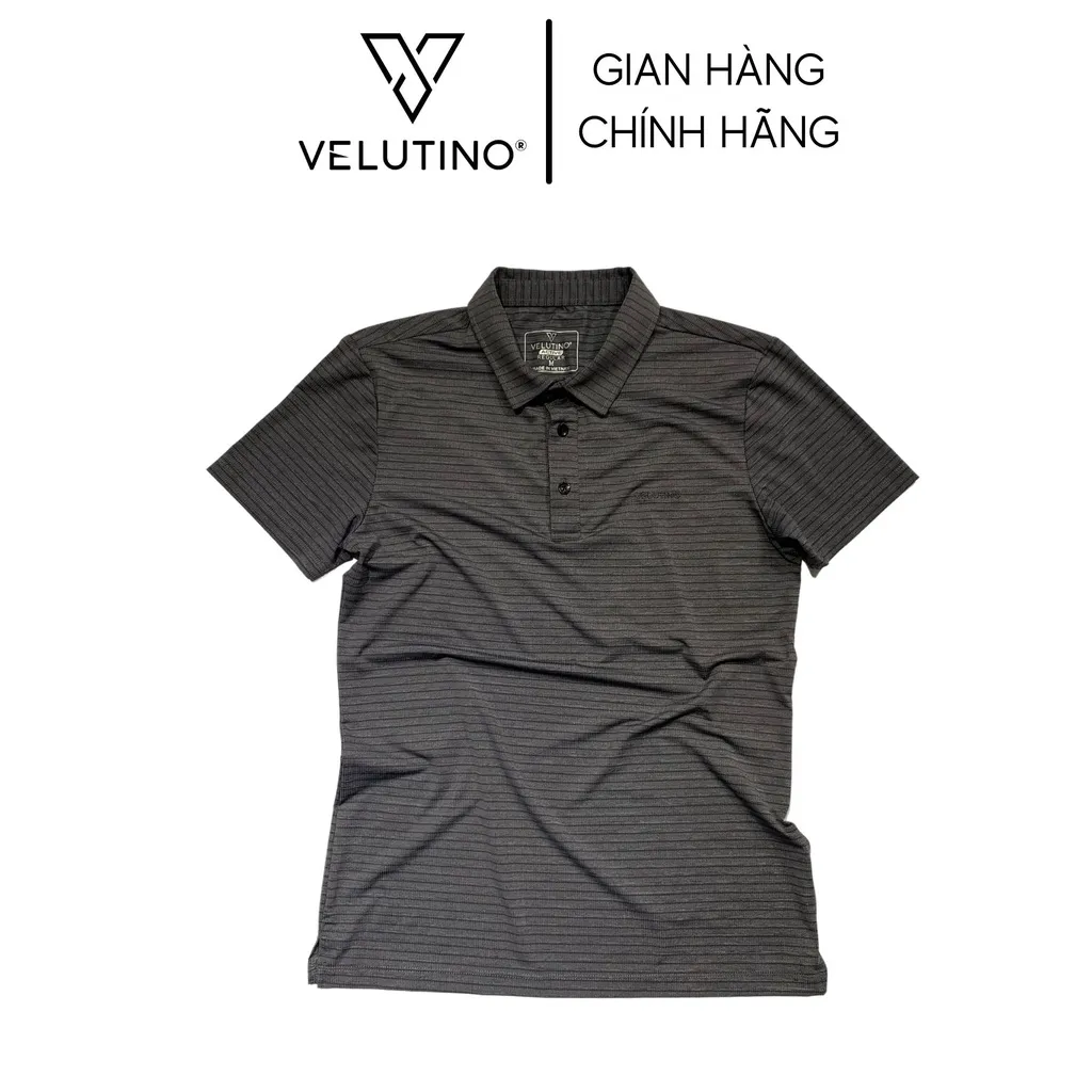 Ảnh Áo polo nam Velutino ngắn tay cổ bẻ kẻ ngang cotton mềm mại 2