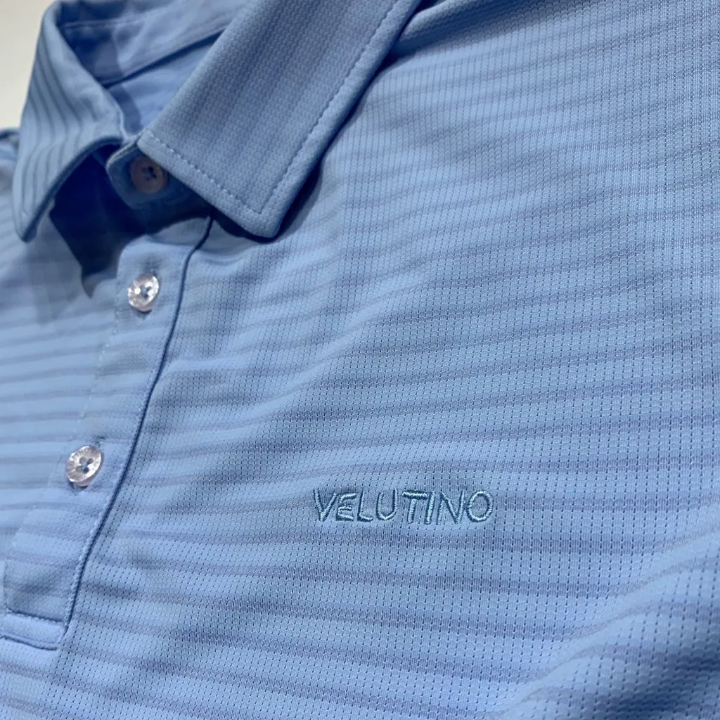 Ảnh Áo polo nam Velutino ngắn tay cổ bẻ kẻ ngang cotton mềm mại 4