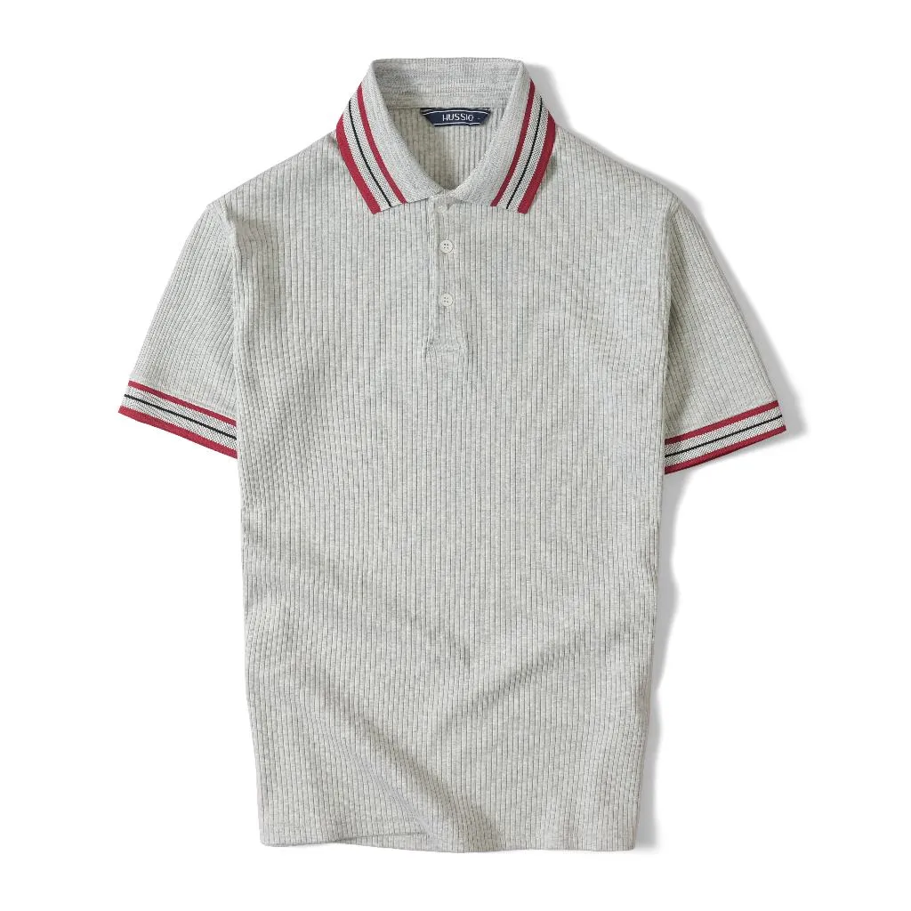 Ảnh Áo polo nam VISTRA vải thun gân RIB dày dặn, co dãn tốt, đứng form, che khuyết điểm - HUSSIO 3