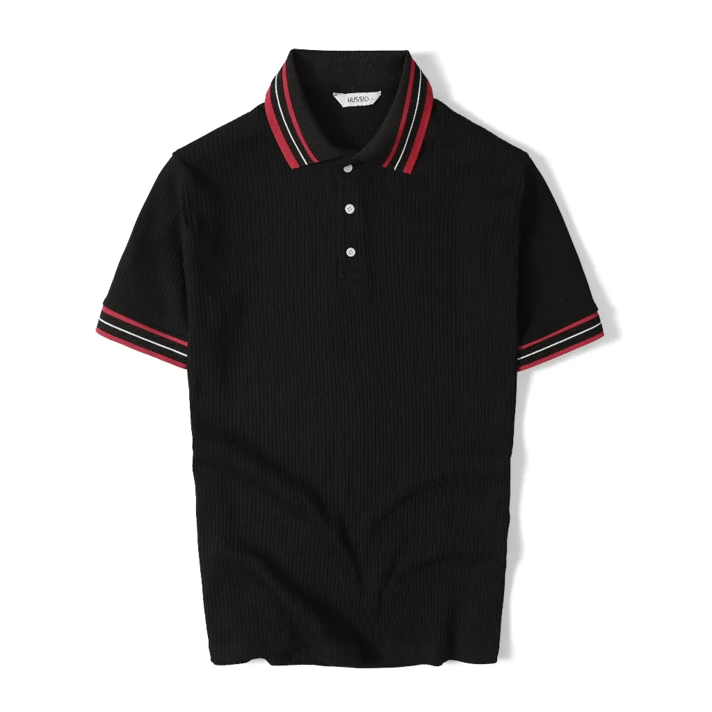 Ảnh Áo polo nam VISTRA vải thun gân RIB dày dặn, co dãn tốt, đứng form, che khuyết điểm - HUSSIO 4