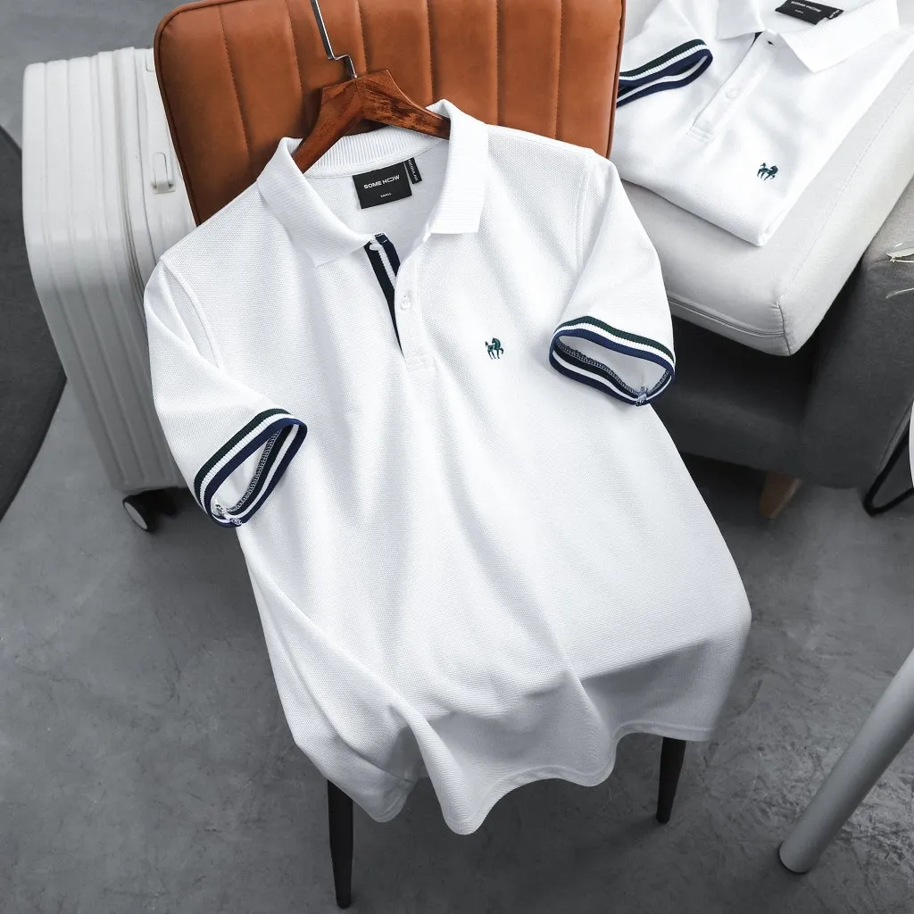 Ảnh Áo Polo Nam White The Horse Label, Chất Vải Cotton Thoải Mái, PL0148, SOMEHOW 3