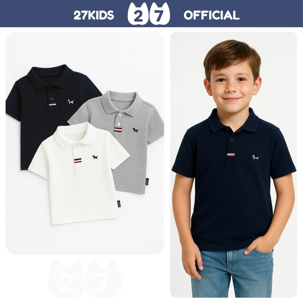 Ảnh Áo polo ngắn tay bé trai 27Kids KACADY phong cách hè cho trẻ 2-10 tuổi BSPO1 1