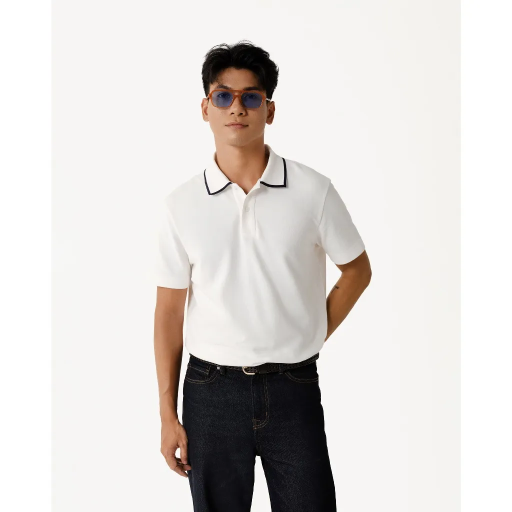 Ảnh Áo Polo Ngắn Tay Vải S.Café Phối Cổ Form Fitted - Routine 10S25POL004 1