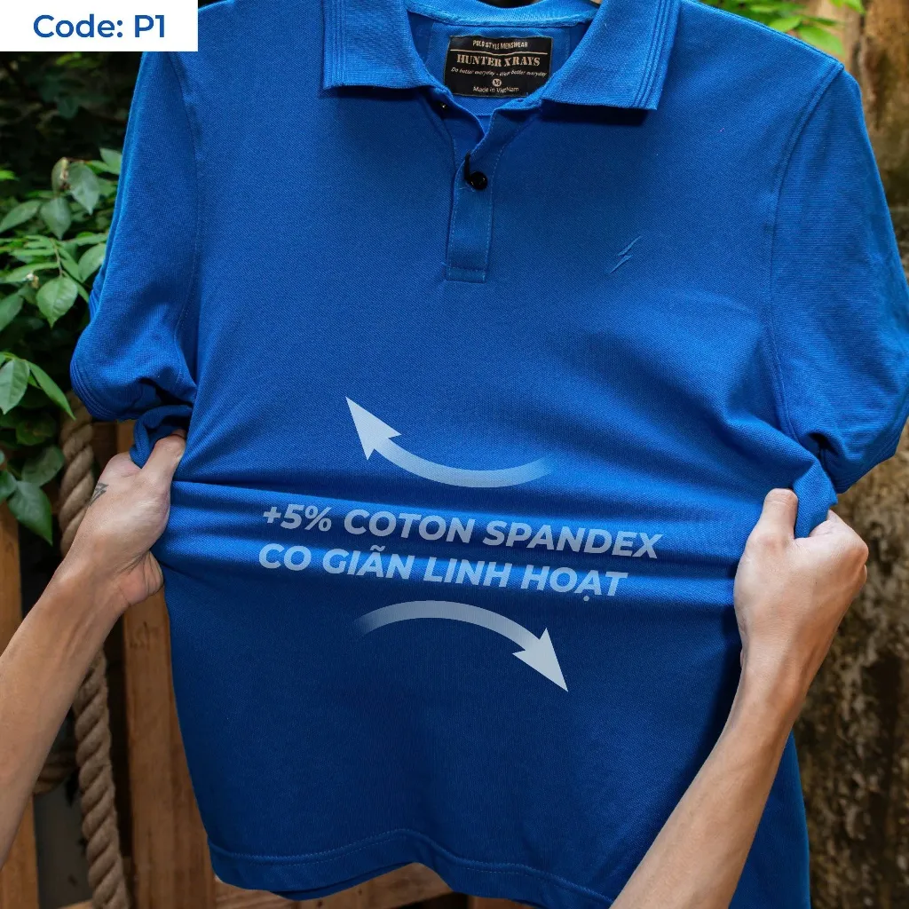 Ảnh Áo Polo Pique P01 Xanh Cobal Just Men Thời Trang Nam 3