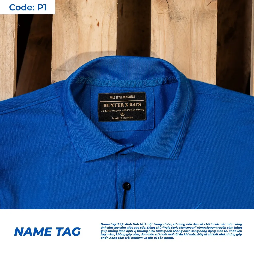 Ảnh Áo Polo Pique P01 Xanh Cobal Just Men Thời Trang Nam 4