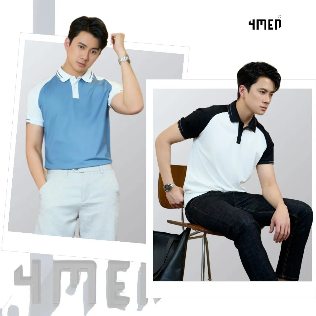 Ảnh Áo Polo Rayon Bo Sọc Form Slimfit 4MEN PO161 ôm body, vải mềm mịn, thấm hút mồ hôi, thoáng mát 2