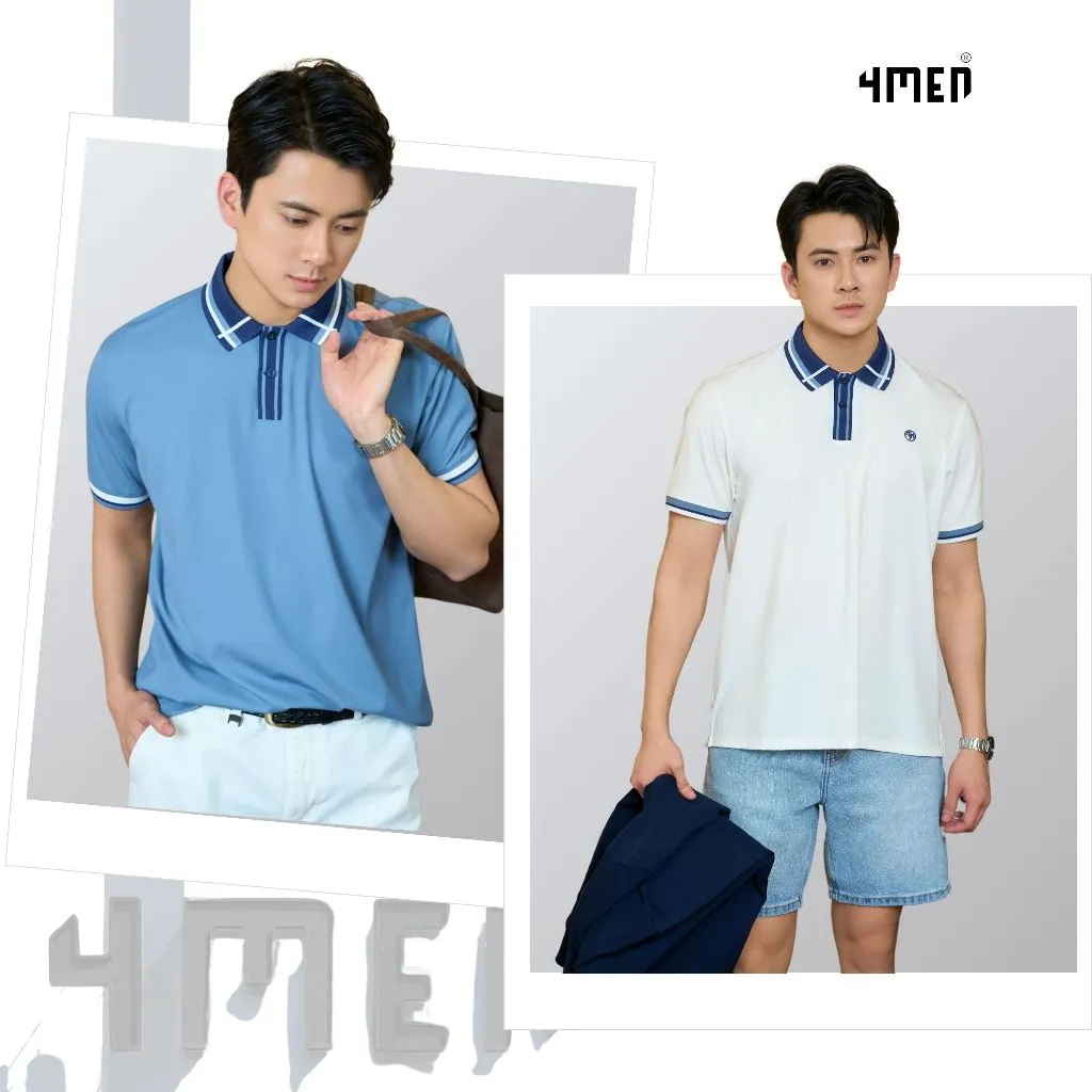 Ảnh Áo Polo Rayon In Logo Tròn 4M Form Regular 4MEN PO160 vải mềm mịn, thoáng mát, thoải mái 1