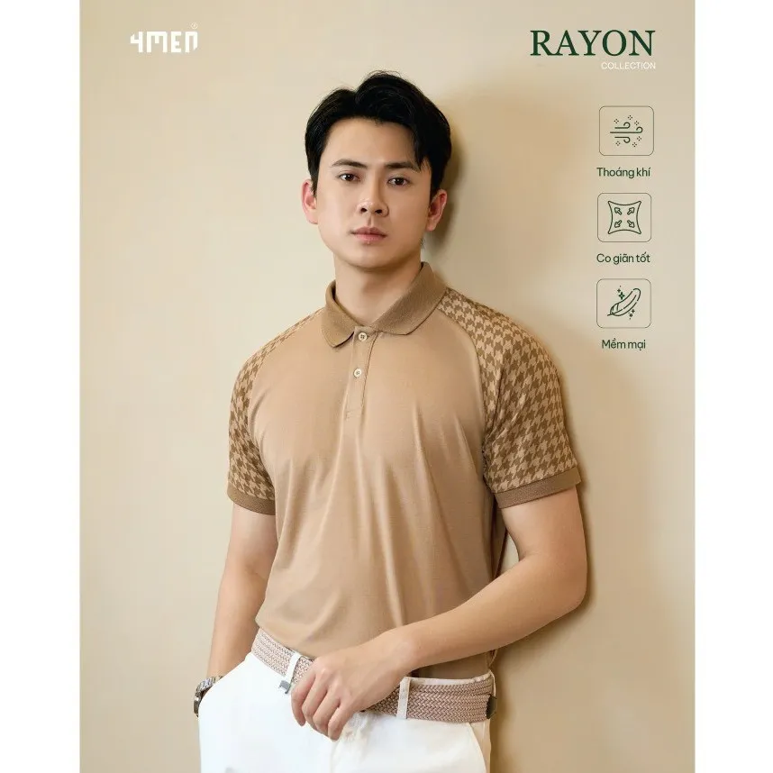 Ảnh Áo Polo Rayon Nanh Sói Form Slimfit 4MEN PO162 ôm tôn dáng, vải mềm thấm hút mồ hôi, thoáng mát 2
