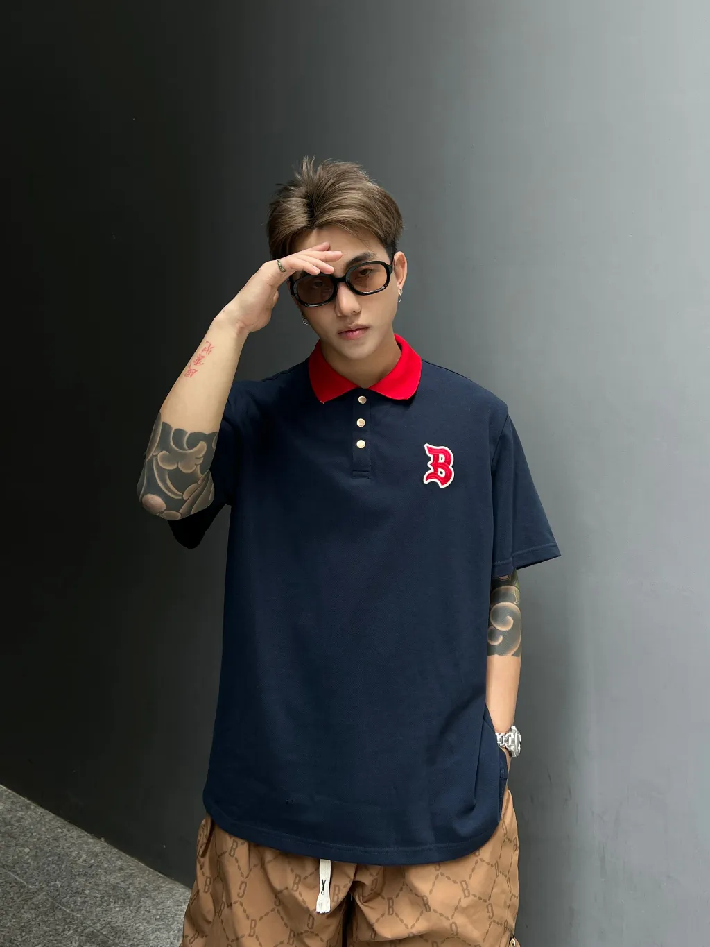Ảnh Áo polo The Bad God Classic Navy 3