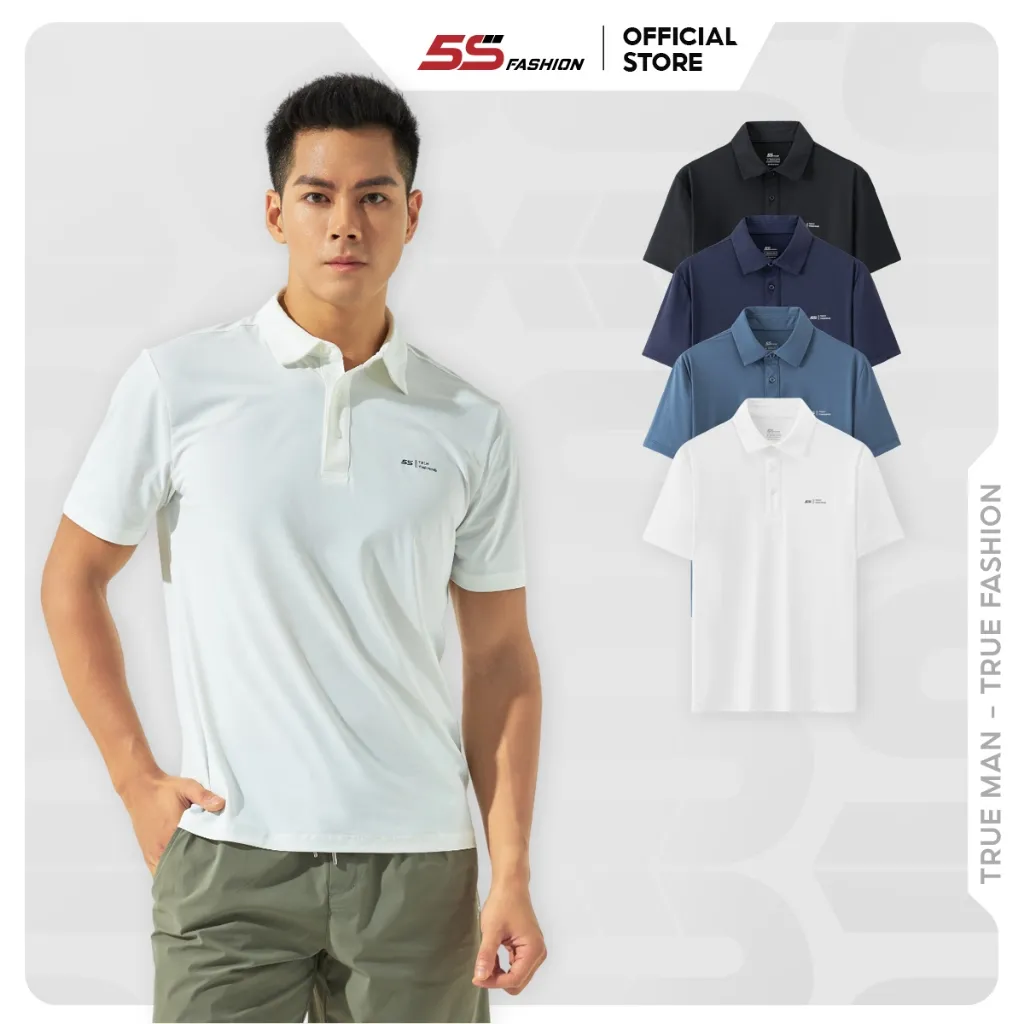 Ảnh Áo Polo Thể Thao Nam 5S FASHION, Mát, Nhẹ, Thiết Kế Trơn, Khỏe Khoắn, Dễ Mặc (APC24065) 1