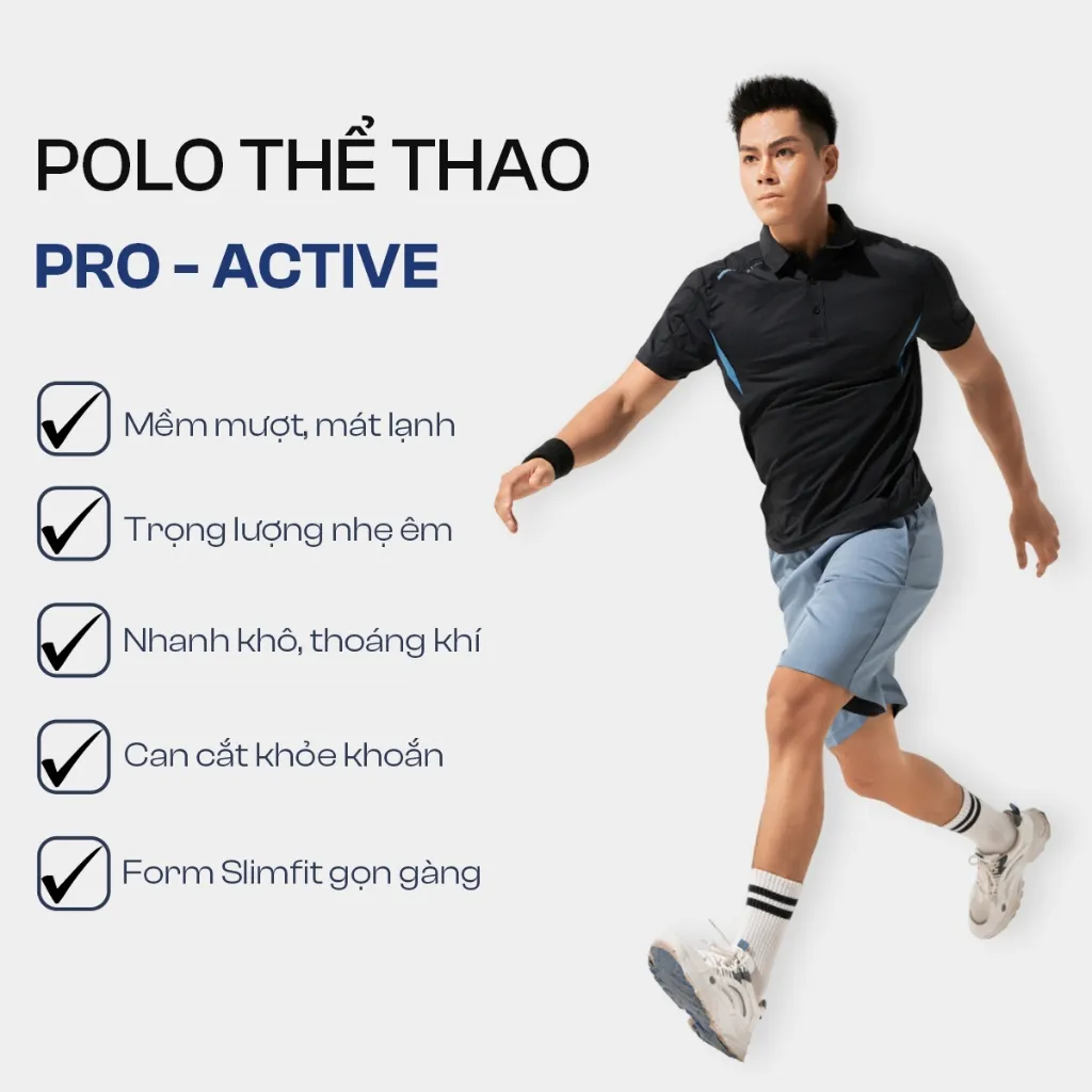 Ảnh Áo Polo Thể Thao Nam 5S FASHION PRO ACTIVE Thoáng Khí Nhanh Khô, Co Giãn Thoải Mái (APC25035) 2
