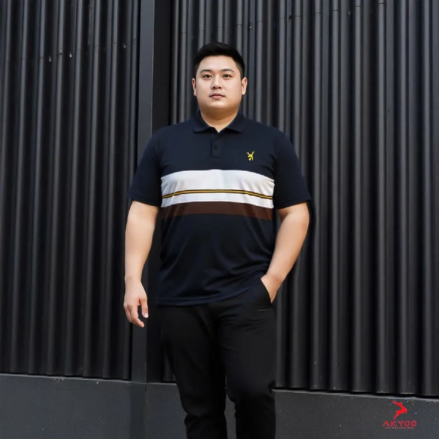 Ảnh Áo Polo Thun Nam Bigsize 80-140kg AKYOO Cao Cấp, Chất Liệu Cotton Co Giãn, Thoáng Mát - PL P DEN 3