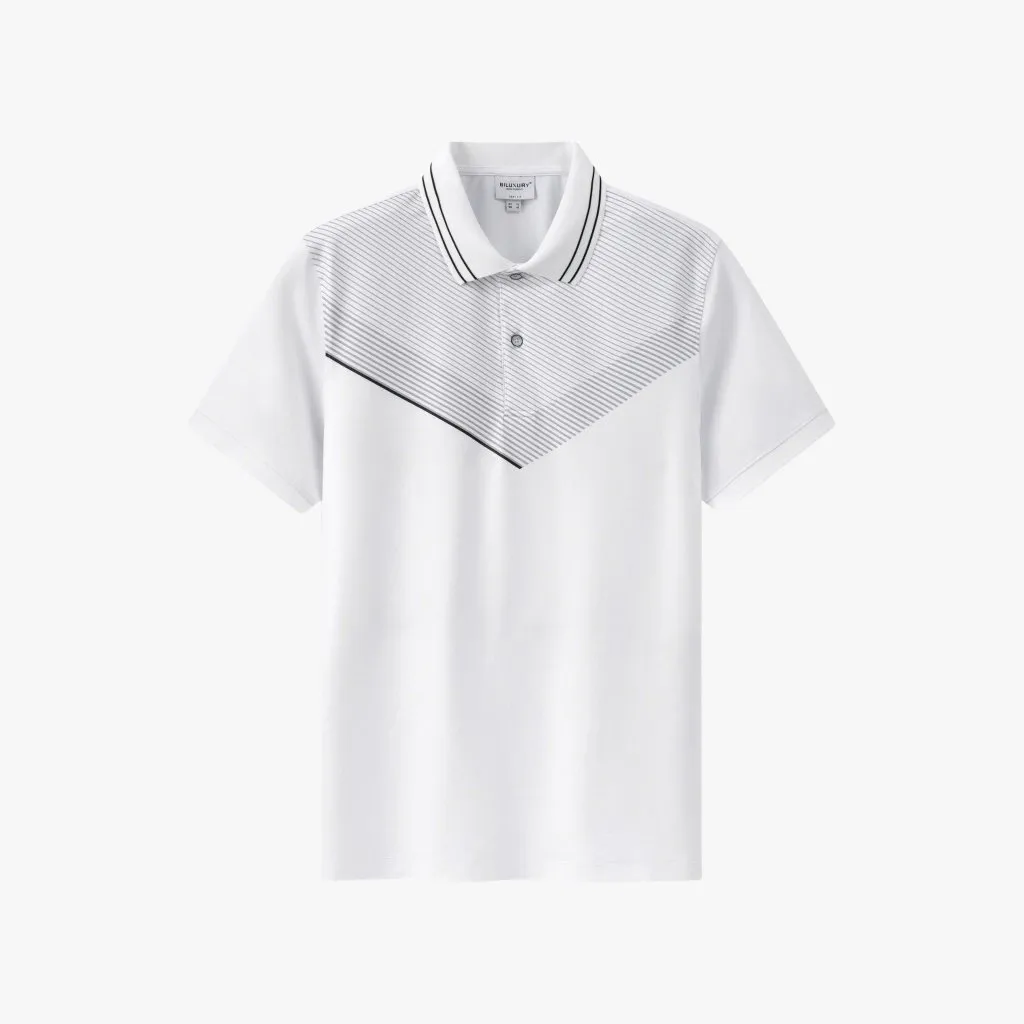 Ảnh Áo Polo Trắng 9APCT576TRK Biluxury Hoạ Tiết Kháng Khuẩn Chống Nhăn Bền Màu 2