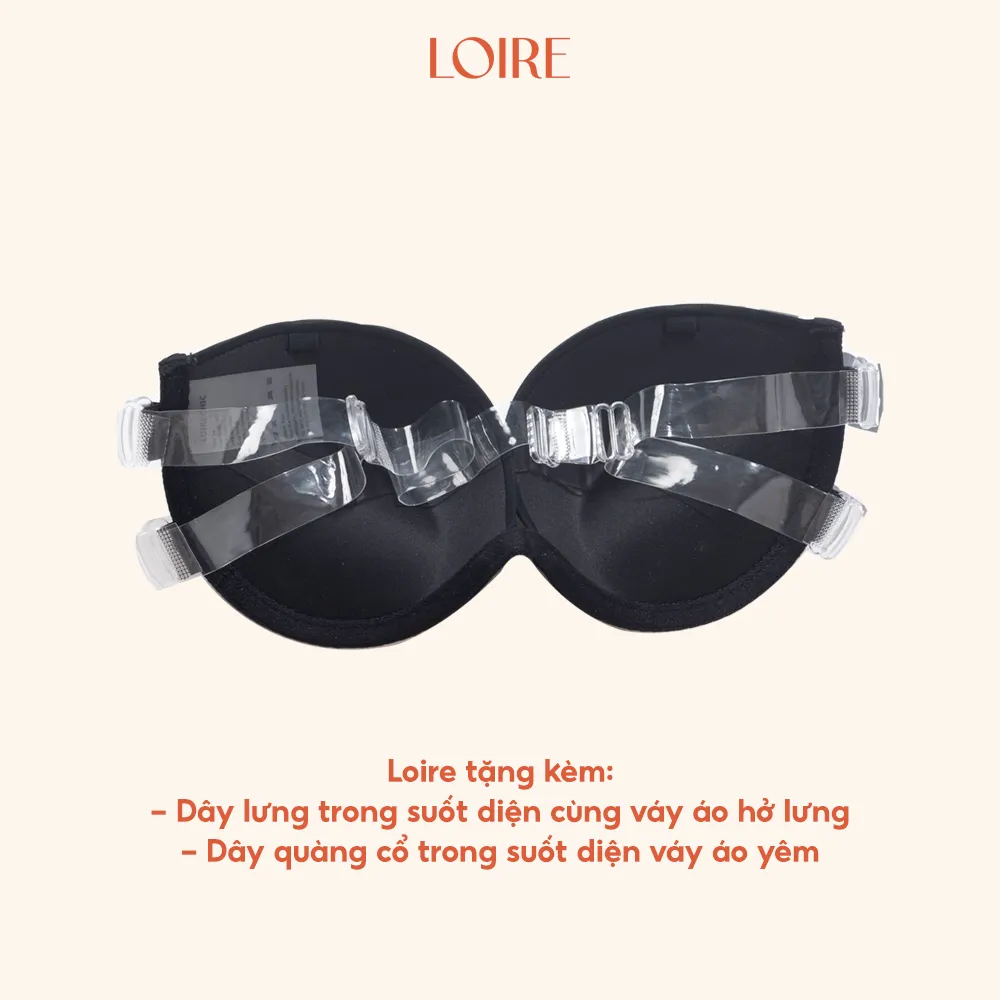 Ảnh Áo Quây Đệm Dày 2cm Nâng Ngực Dây Lưng Thun Kép Giữ Chắc Chống Tụt Tặng Dây Trong Suốt Loirechic BRQ06 2