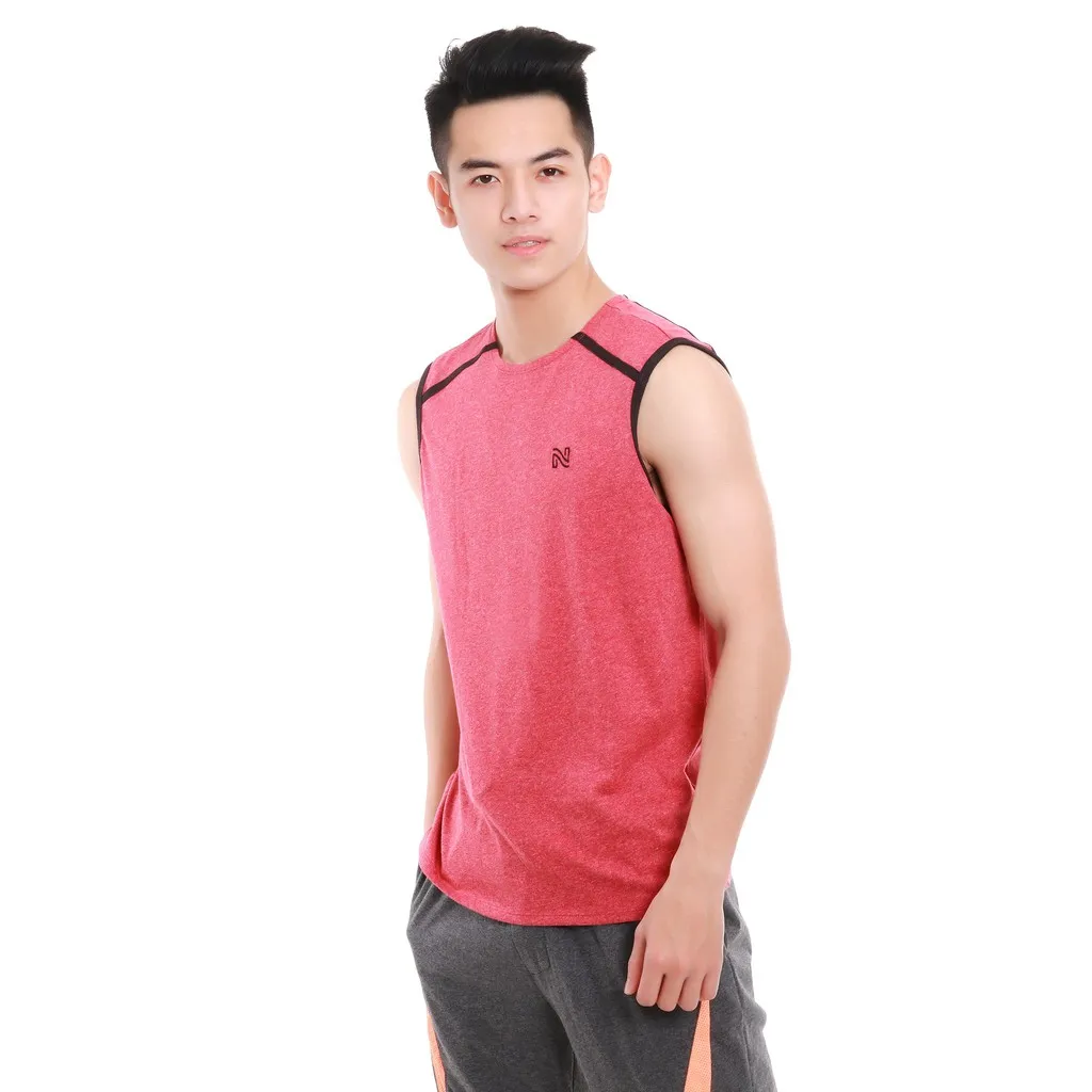 Ảnh Áo Sát Nách Nam Cao Cấp Narsis D8093, Màu Đỏ, Trẻ Trung, Năng Động, Chất Liệu Mềm Mại, Thoáng Mát 1