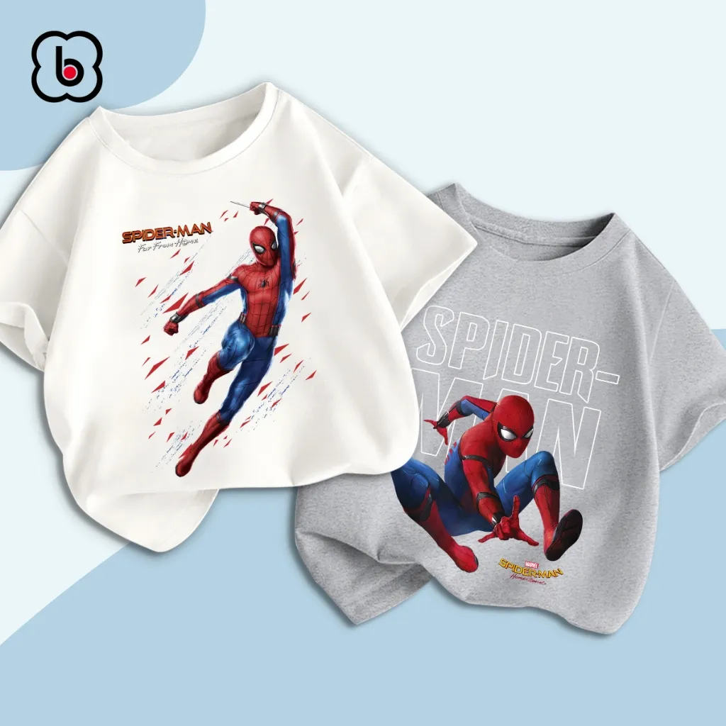 Ảnh Áo siêu nhân bé trai BabyloveGO áo thun bé trai in hình người nhện Spider Men 1