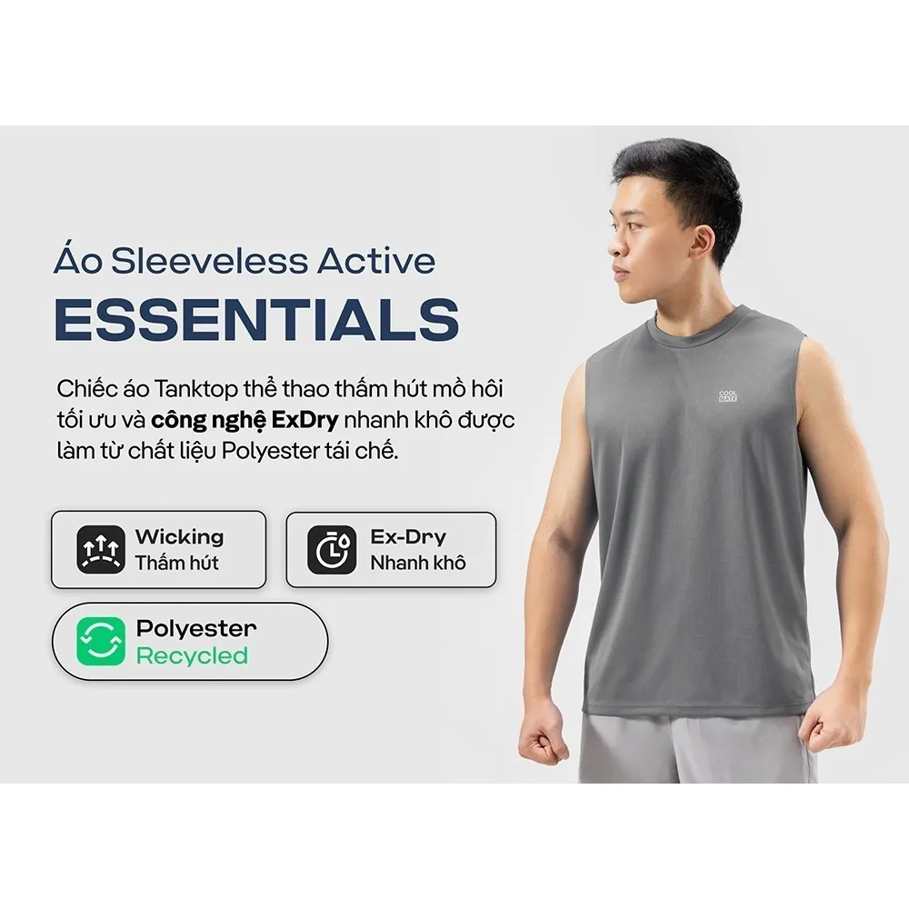 Ảnh Áo Sleeveless tanktop thể thao Active Essentials thấm hút nhanh khô Coolmate 1