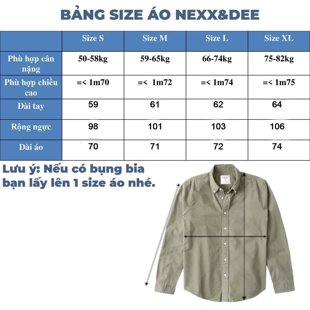 Ảnh Áo sơ mi caro nam kẻ sọc tay dài vải Oxford denim công sở check shirt Nexx&Dee SM01 3