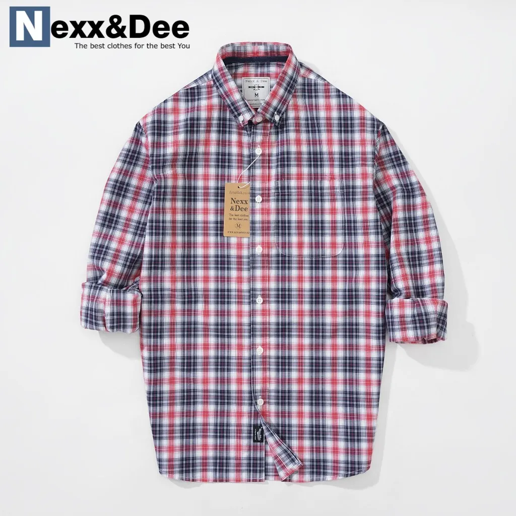 Ảnh Áo sơ mi caro nam tay dài kẻ sọc vải Oxford công sở denim Nexx&Dee SM10 1