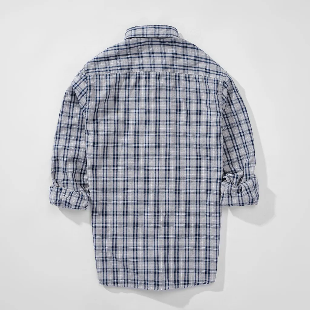 Ảnh Áo sơ mi caro nam tay dài kẻ sọc vải Oxford công sở denim Nexx&Dee SM09 4