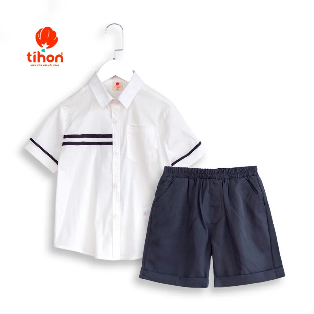 Ảnh Áo sơ mi cho bé trai TIHON cao cấp phong cách Hàn Quốc chất liệu thoáng mát ASM0750663 3