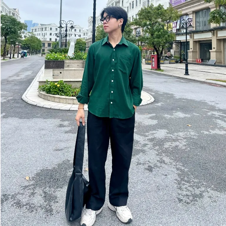 Ảnh Áo sơ mi cổ bẻ dài tay PEALO nam chất liệu Linen cao cấp 3