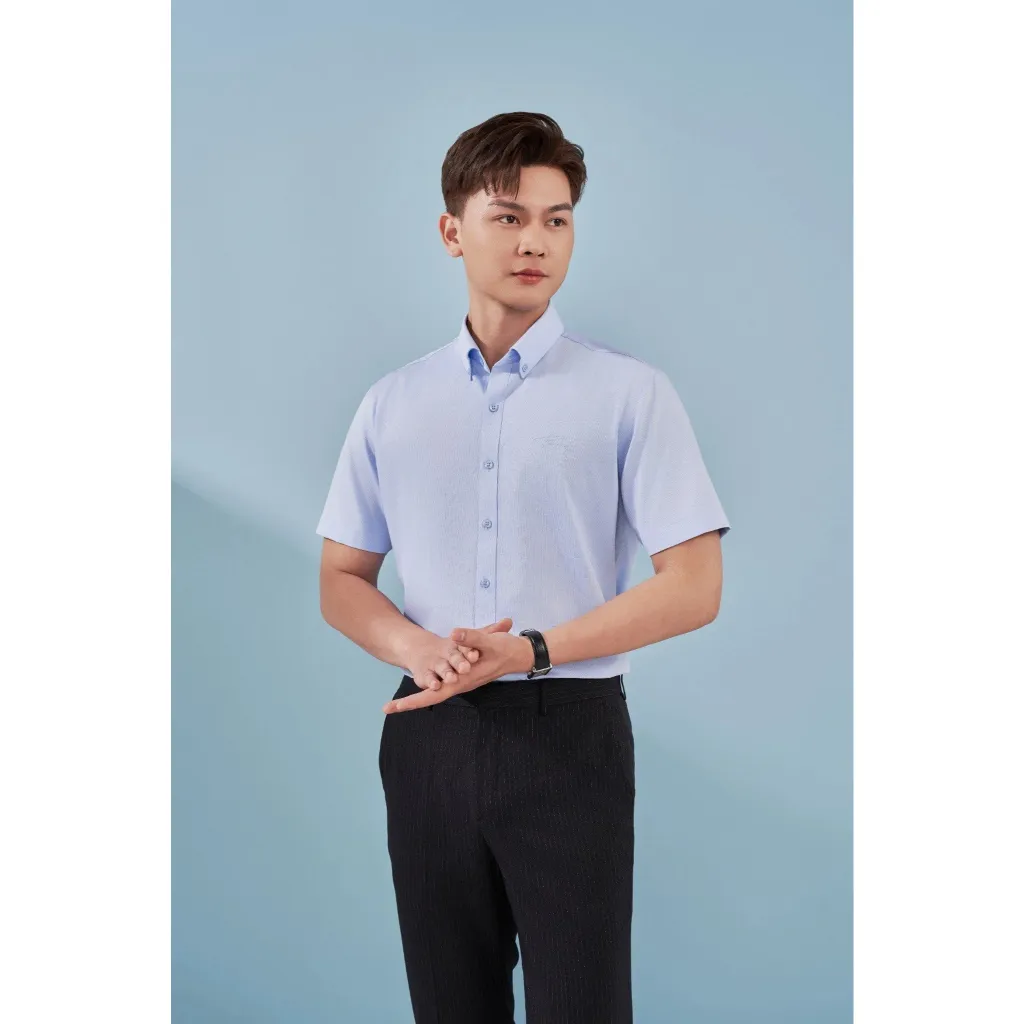 Ảnh Áo Sơ Mi Cộc Tay 8SMCB400 Biluxury Form Casual Thoải Mái Kháng Khuẩn Bền Màu 4
